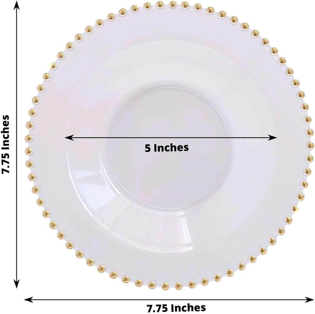 Efavormart 10 Pack Clear Plastic Soup Bowls with Gold Beaded Rim, Round Disposable Dessert Salad Bowls - 12oz