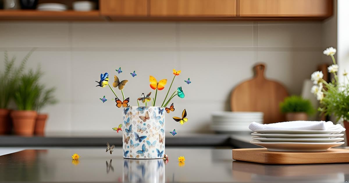 Utensils Holder Caddy Cutlery Organizer Elegant Porcelain Spoon Holder for Kitchen Table, Cabinet