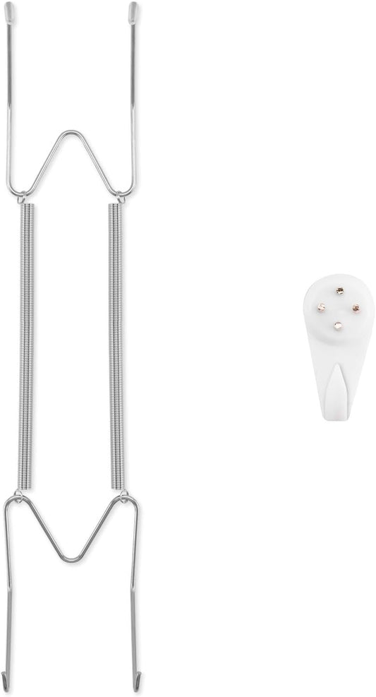 Plate Hangers for The Wall, Suitable for 10-14 inch Decorative Plate, Stainless Steel Wire Plate Holder with Wall Hooks and Rubber tip Protectors, Plate Hangers for Displaying Plates, Platter, Silver