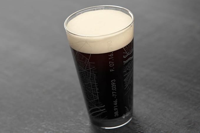 Well Told Engraved Washington DC Map Pint Glass, Etched Beer Gift (16 oz, Clear) City Map Pint, Custom City Glassware, Gifts For Beer Lovers