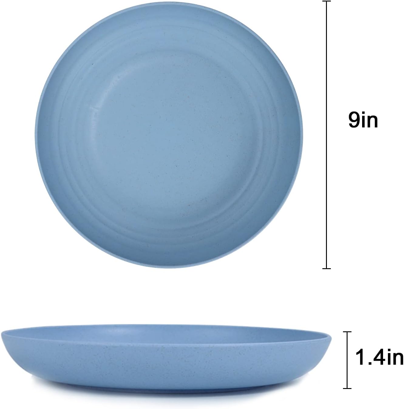 Homienly Deep Dinner Plates Set of 8 Alternative for Plastic - Microwave & Dishwasher Safe Wheat Straw Plates with 4 Colors (Fresh Light, 9 inch)