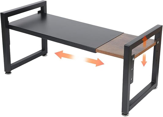 Expandable Adjustable Stackable Kitchen Organizer, Spice Rack, Cabinet Shelf for Space-Saving, Counter Shelf for Cabinets, Countertop, Cupboard, Wood and Heavy Duty Metal, Home kitchen Storage Rack