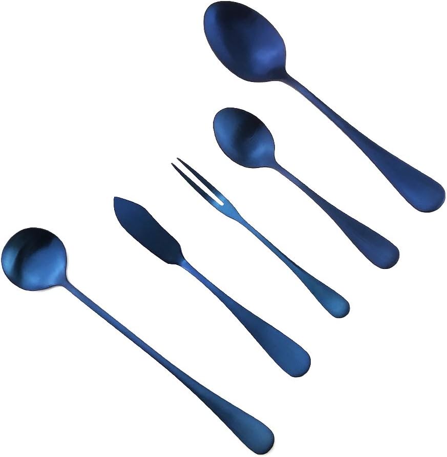 Gugrida Luxury 18/10 Stainless Steel Flatware Set Matte Black Silverware Set