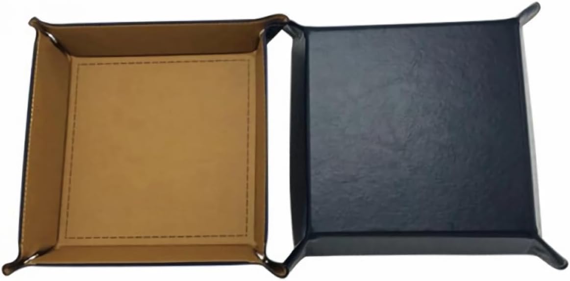 siduater Valet Tray Desktop Storage Organizer, Vegan Leather Catchall Tray Bedside Vanity Tray Nightstand Caddy Holder for Remote Controller, Watch, Keys, Phone, Wallet, Sunglasses, Jewelry, Khaki