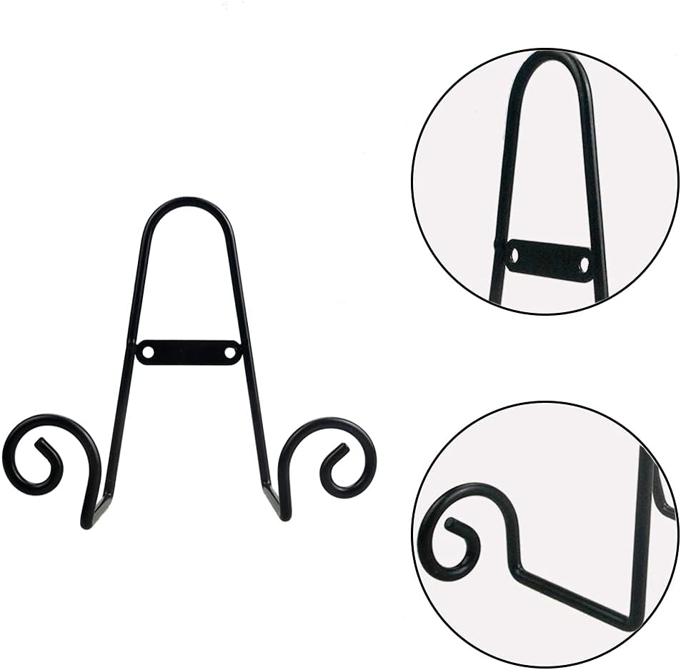 YY YEARCHY Plate Stand Holder for Wall 8 Pieces Hanging Display Rack Art Hanger Metal Easel Photo Holder Books Bowls Platters