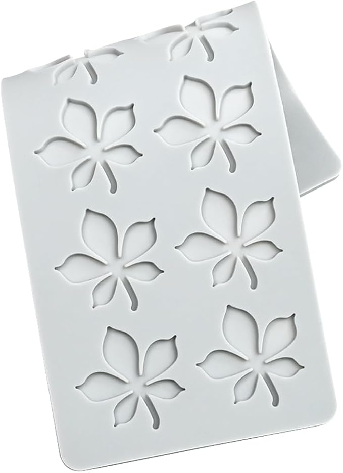 mostsom Silicone Mold 3D Hollow Leaf Lace for Baking, Chestnut Leaves Fondant Molds, Resin, Polymer Clay - Cake Cupcake Decor, Sugar Craft, Wedding Dessert (G_ Chestnut Leaves)