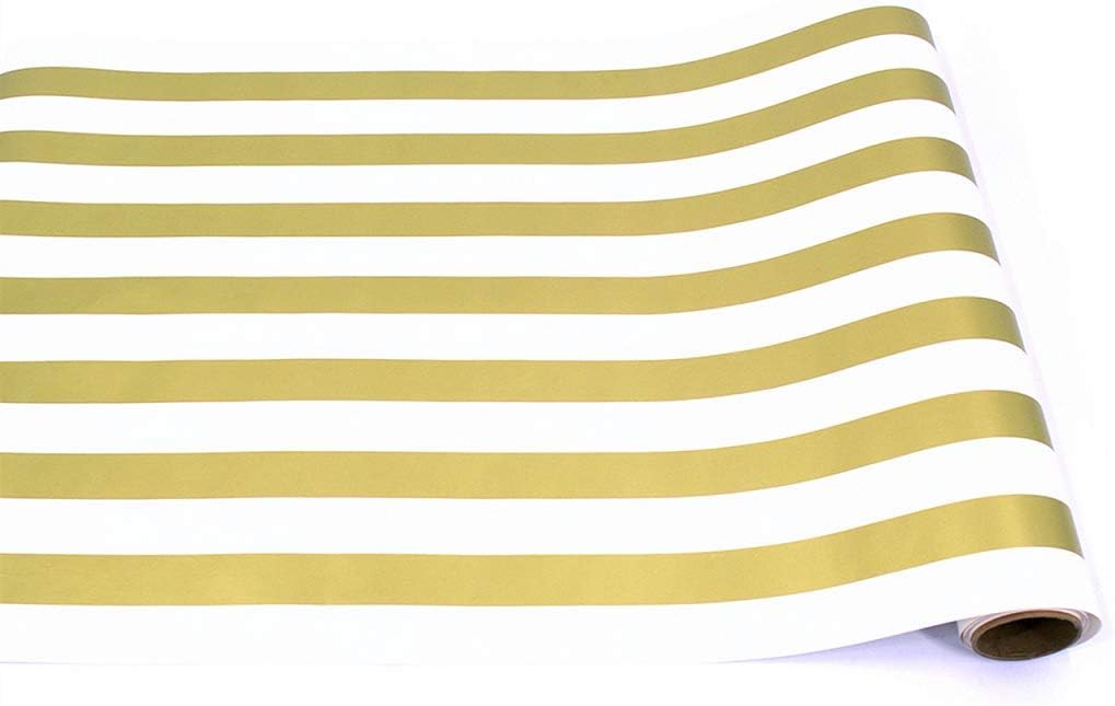 Striped Table Runner - Gold Paper Table Runner for Patries or Weddings - American Made