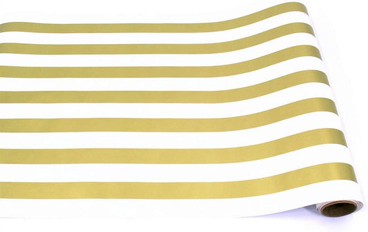 Striped Table Runner - Gold Paper Table Runner for Patries or Weddings - American Made