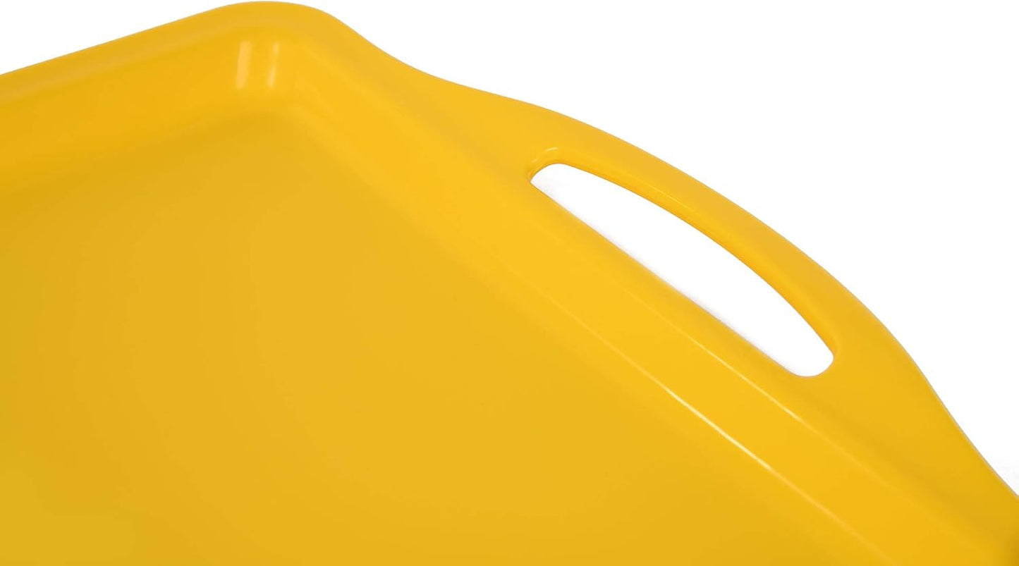 Mintra Home Durable Serving Tray - (6pk, Yellow) Unbreakable, Breakfast, Cafeteria, Fast Food, Handles