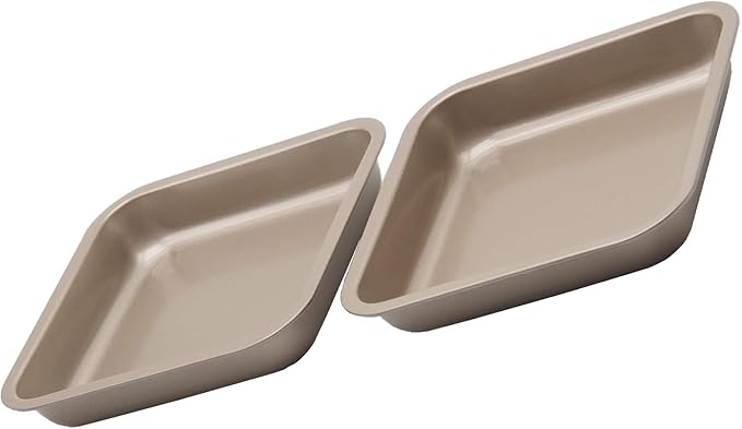 2 Small Baking Pans 8.33 x 8.33 Inch (Inner 7.5 X 7.5) Mini Cookie Sheet Toaster Conventional Oven Tray Nonstick No Warp Magnetic Bakeware for 1 or 2 Person