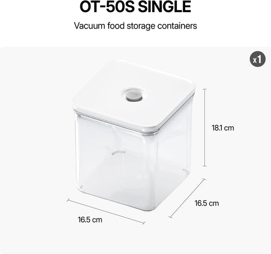 VAKUEN Premium Airtight Food Storage Containers, 3.28qt 1 Piece, Smart One-Click Seal Lid, No Hinges, Patented Double Silicone Lining, 100% Leak Proof, BPA-FREE, Dishwasher, Microwave Safe