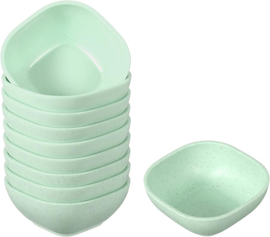 uxcell 10pcs Straw Dipping Bowls, Unbreakable Prep Bowls, Small Dessert Bowls for Side Dishes Snacks Fruits Appetizers, Green