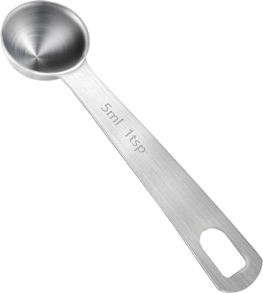 Measuring Spoons Stainless Steel Tablespoon 5 ML/1 TSP, Small Metal Teaspoons for Measuring Dry and Liquid Ingredients