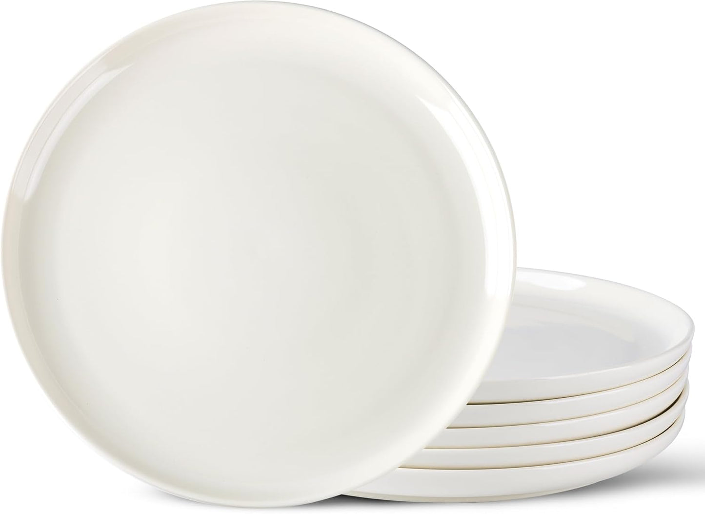 AmorArc Dinner Plates Set of 6,10.5 inch Large Ceramic plates for Kitchen,Dinnerware Porcelain Dishes set- Microwave,Dishwasher Safe,Scratch Resistant,Oven Safe-6Pcs