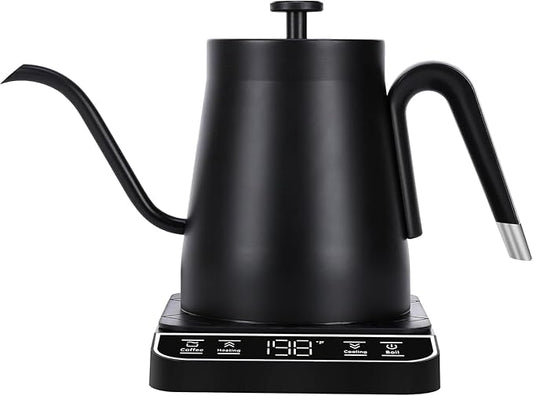 Electric Tea Kettle Gooseneck 27oz 1200w Coffee Quick Heating Hot Water Boiler, Black