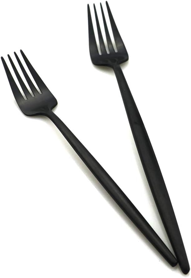 Gugrida 20-Piece Matte Black Flatware Set, 18/10 Stainless Steel, Includes Dinner Knife, Spoon, Fork, Salad Fork, Dessert Spoon, Straw, Dishwasher Safe, Modern Style