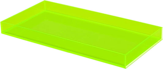 ROYALITA Acrylic Tray Bathroom Tray for Countertop, Guest Towel Holder Tray for Napkin Perfume Jewelry Makeup, Vanity Trays for Soap Dispenser, Aromatherapy, Cup & Candle, Green