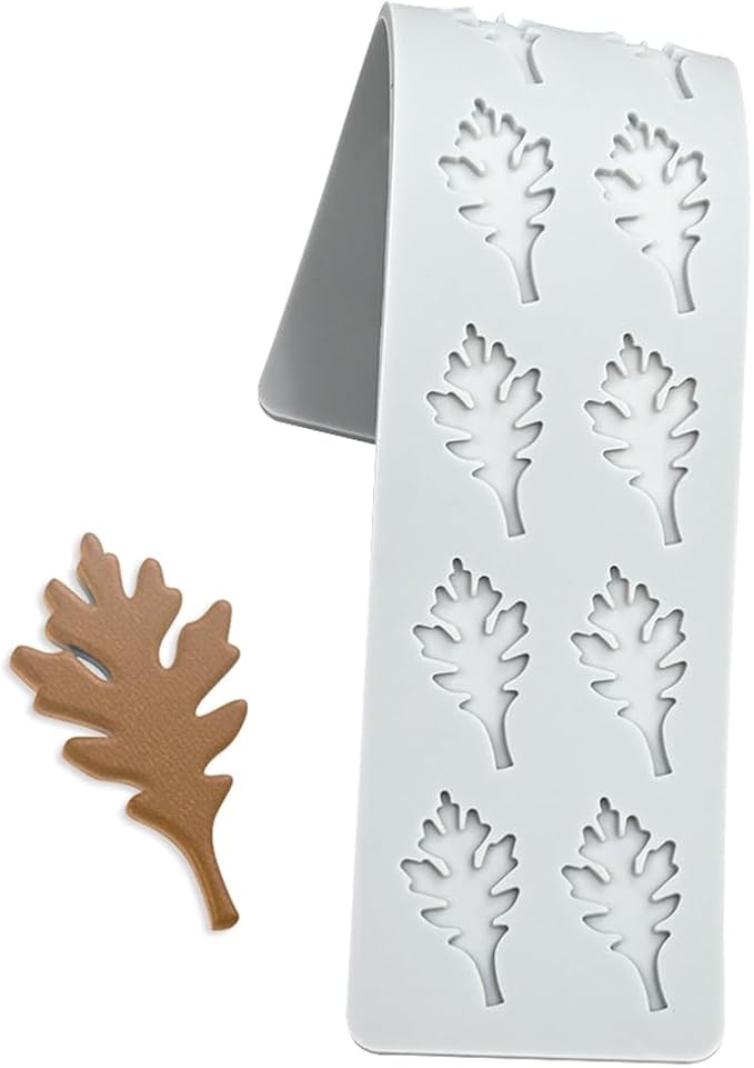 mostsom Embossing Lace Fondant Molds, Silicone Oak Leaf Vine Mat for Wedding/Autumn Cake Decor, Cupcake Topper, Gum Paste, Icing Candy Imprint Baking Mould - Sugarcraft Trimming Tool (H_ Oak Leaves)