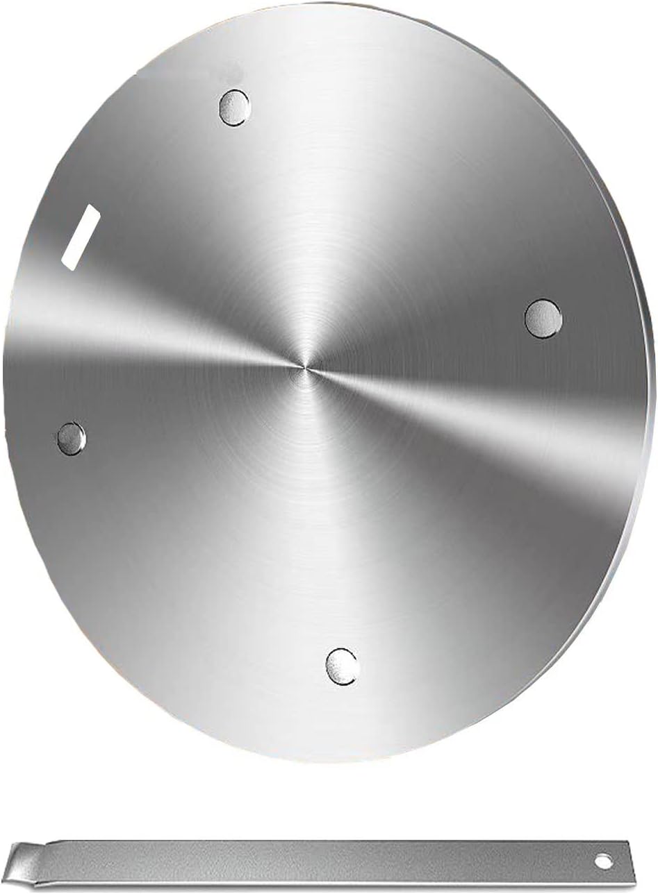 11inch Heat Diffuser Plate, Grourarty Stainless Steel Cooking Induction Adapter Simmer Plate for Electric Gas Glass Cooktop Hob Ring, Induction Cooktop Converter Plate with Handle