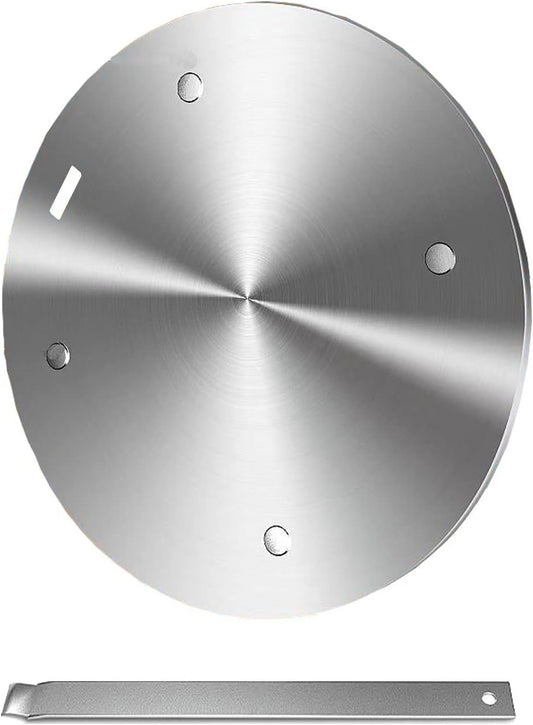 11inch Heat Diffuser Plate, Grourarty Stainless Steel Cooking Induction Adapter Simmer Plate for Electric Gas Glass Cooktop Hob Ring, Induction Cooktop Converter Plate with Handle