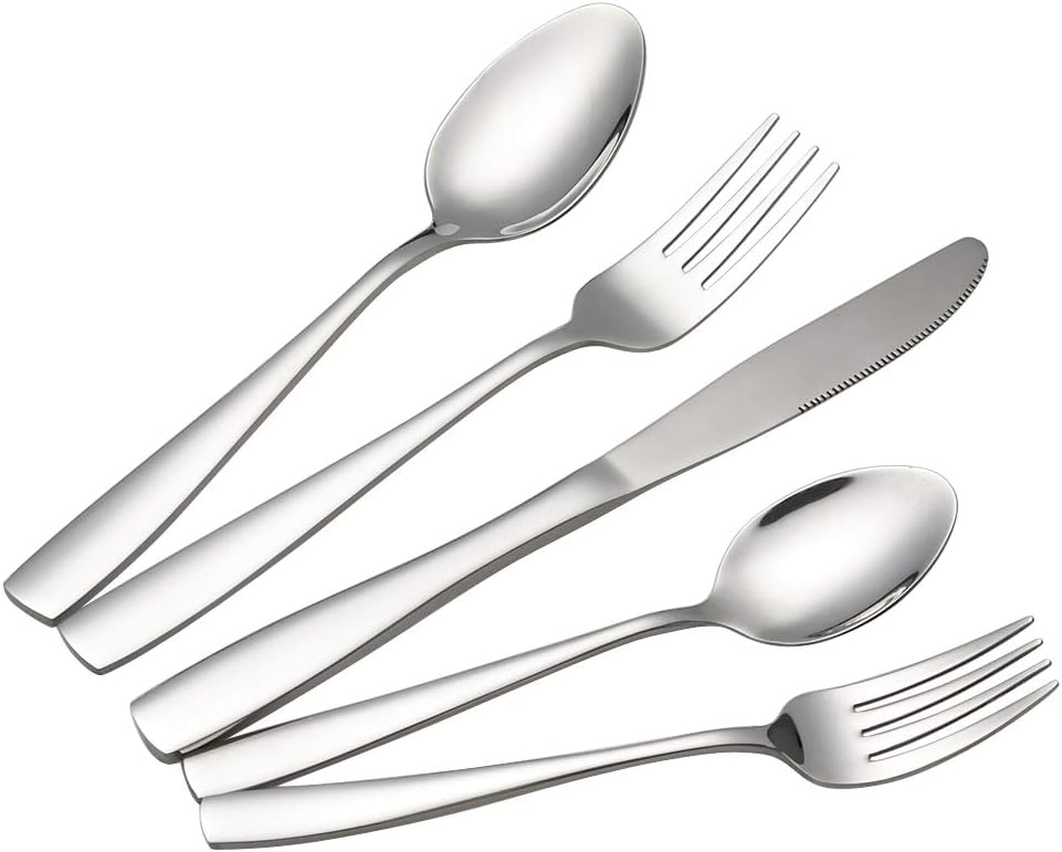 Asking 60-Piece Stainless Steel Flatware Cutlery Silverware, Service for 12, F