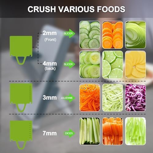 Mandoline Slicer for Kitchen, Mandoline Slicer Safe Multifunctional Dicer Adjustable Commercial Slicer Machine Stainless Steel Chopper