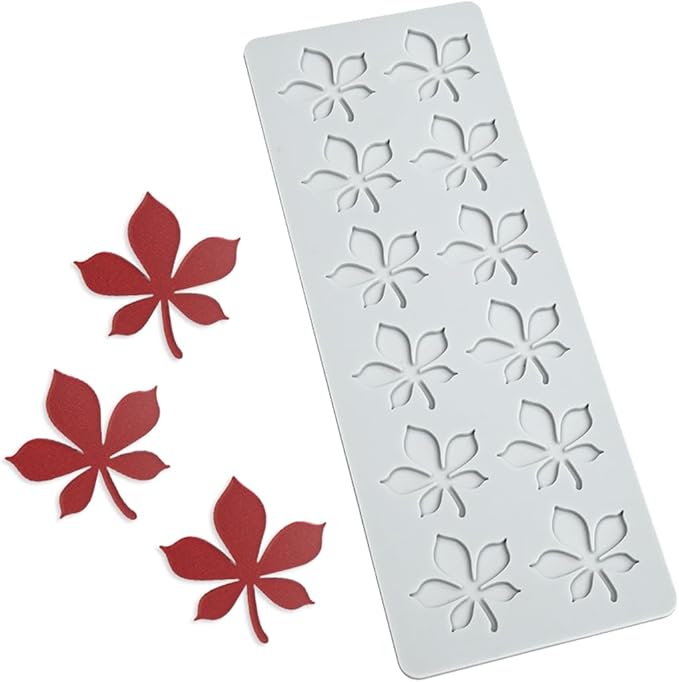 mostsom Silicone Mold 3D Hollow Leaf Lace for Baking, Chestnut Leaves Fondant Molds, Resin, Polymer Clay - Cake Cupcake Decor, Sugar Craft, Wedding Dessert (G_ Chestnut Leaves)