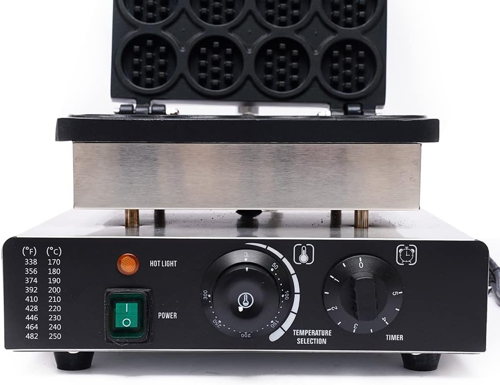 16 Grids Commercial Electric Waffle Maker 1750W,Non-stick Waffle Machine 50~300℃ Temp,Stainless Steel Mini Round Waffle Maker Machine for Restaurant,110V, 3164NQC