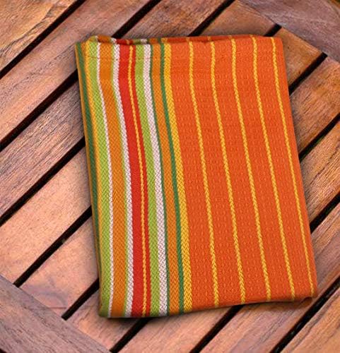 Urban Villa Kitchen Towels Waffle Stripes Dish Towels for Kitchen Orange Waffle Set of 6 Kitchen Towels Highly Absorbent 100% Cotton Over Sized 20X30 in with Mitered Corners Kitchen Hand Tea Towels