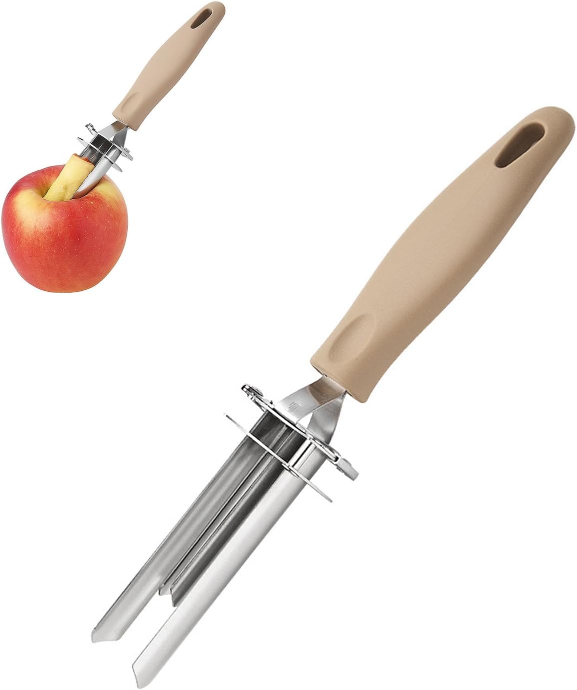 6-Size Adjustable Fruit & Vegetable Corer - Upgraded Stainless Steel Seed Remover Tool for Peppers, Tomatoes, Apples, Pumpkins | Kitchen Gadget with Ergonomic Design