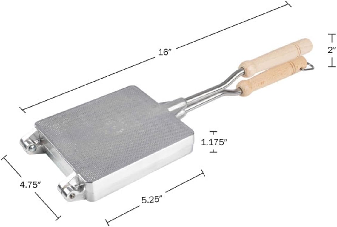 Hot Sandwich Maker Press for Stovetop or Campfire Cooking Equipment - Aluminum Flip Pan Sandwich Toaster with Handles - Panini Maker Great for Kitchen and Camping Cookware by Kings County Tools