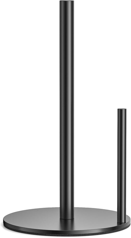 Paper Towel Holder Countertop, Stainless Steel, Black, for Kitchen, Pantry, RV