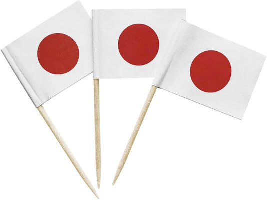 100 Pcs Japan Flag Japanese Toothpick Flags Cocktail Picks