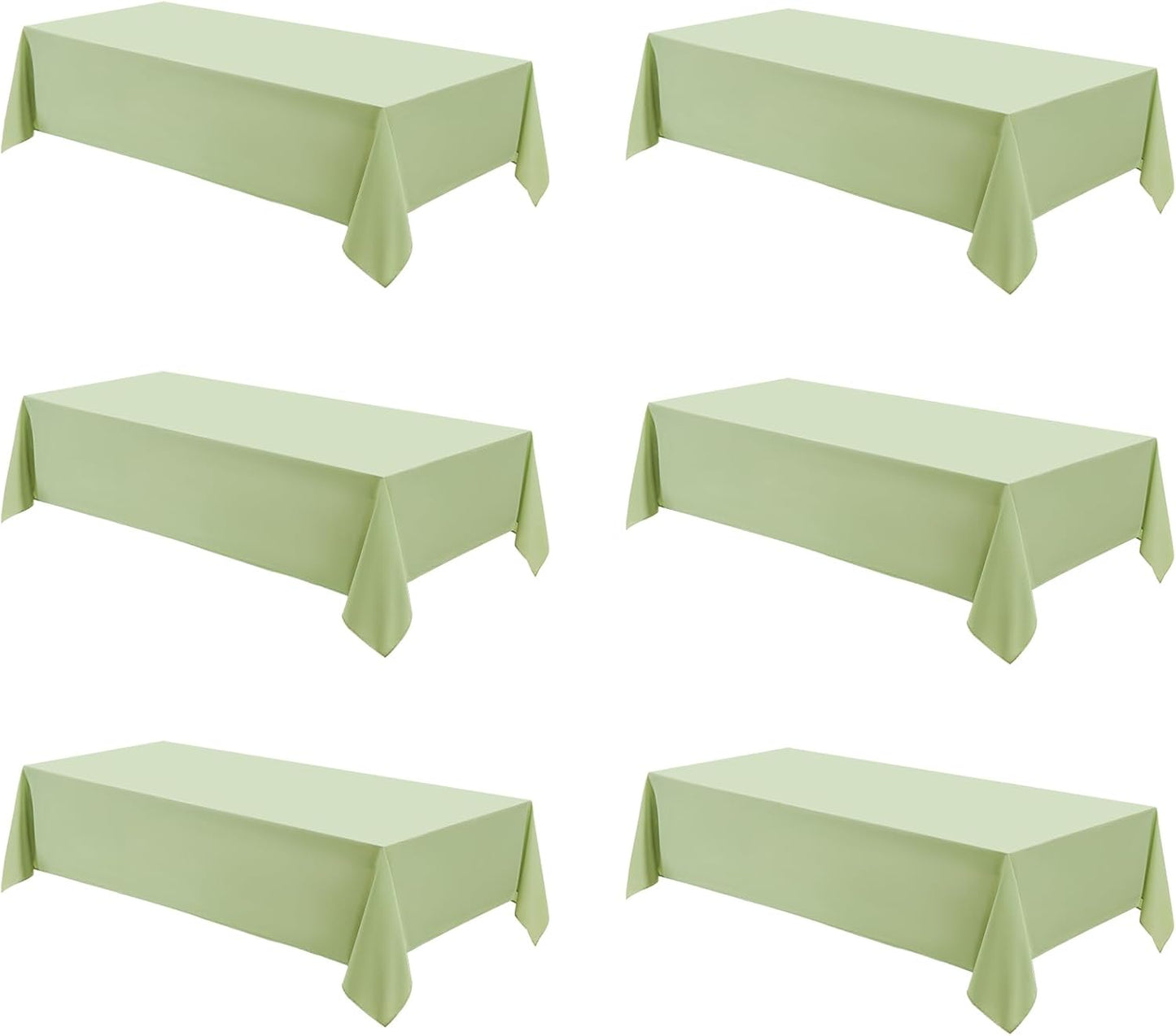 Rectangle Tablecloths 90x132 Inch 6 Pack Sage Green Tablecloth Washable Decorative Linen Polyester Table Cloths for Dining Table Banquets Buffet Parties and Wedding