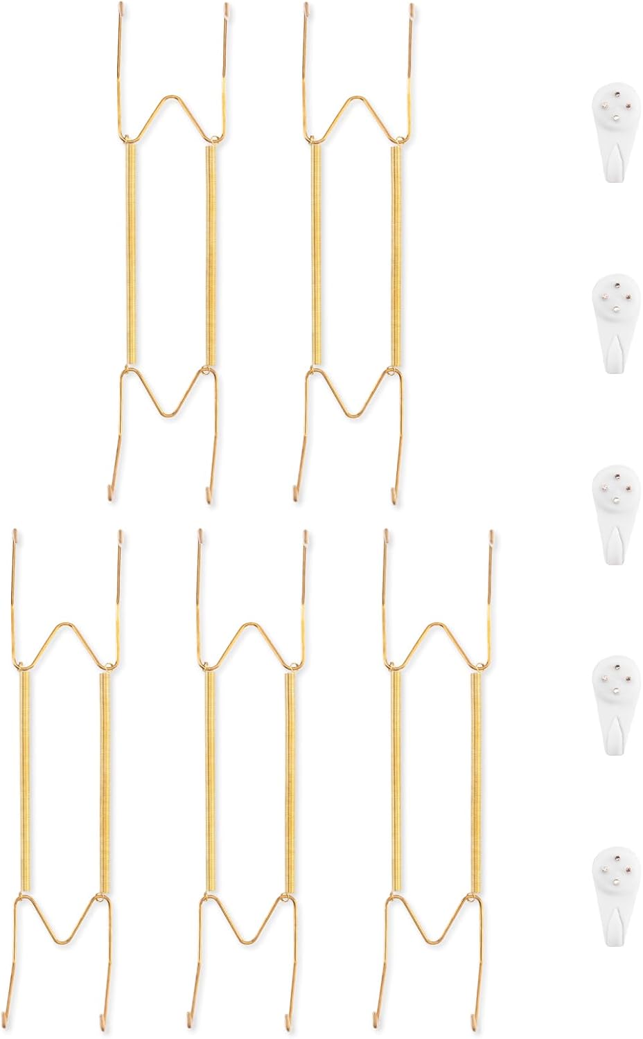 Bilillo 5 Pack Plate Hangers for the Wall, Suitable for 12-16 inch Art Plate, Stainless Steel Invisible Heavy Duty Wire Plate Holder with Wall Hooks, Plate Hangers for Displaying Plates, Platter, Dish