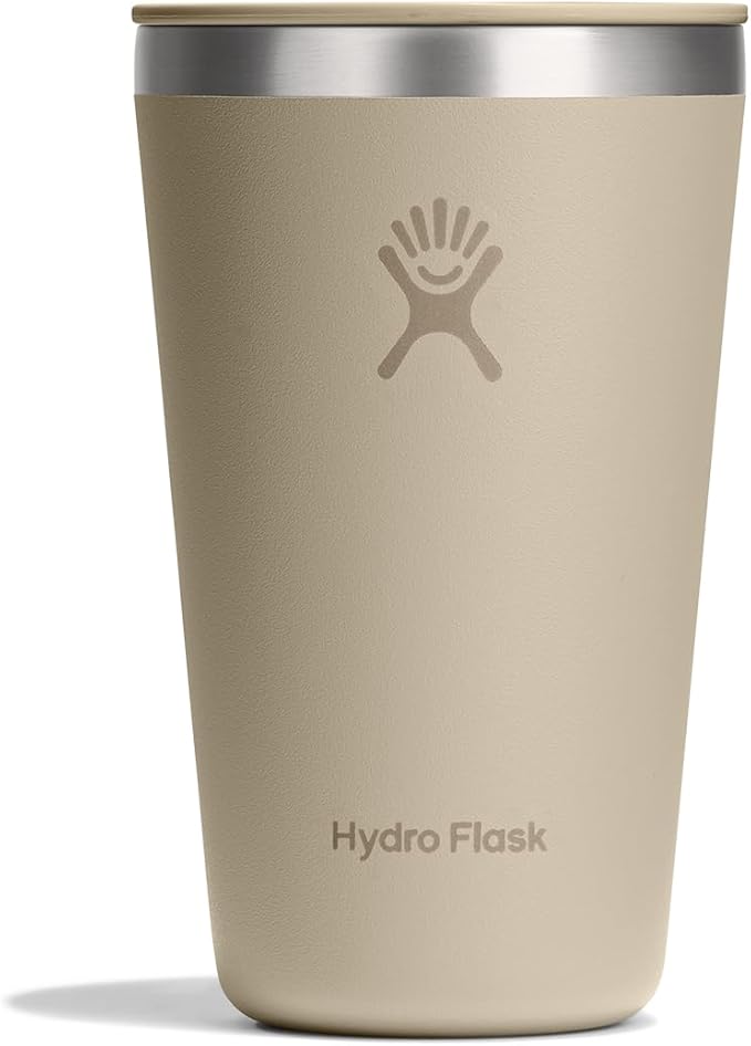 Hydro Flask All Around Tumbler Press-in Lid, Insulated Travel Mug, Stainless Steel Coffee Cup 16 Oz Oat Tan