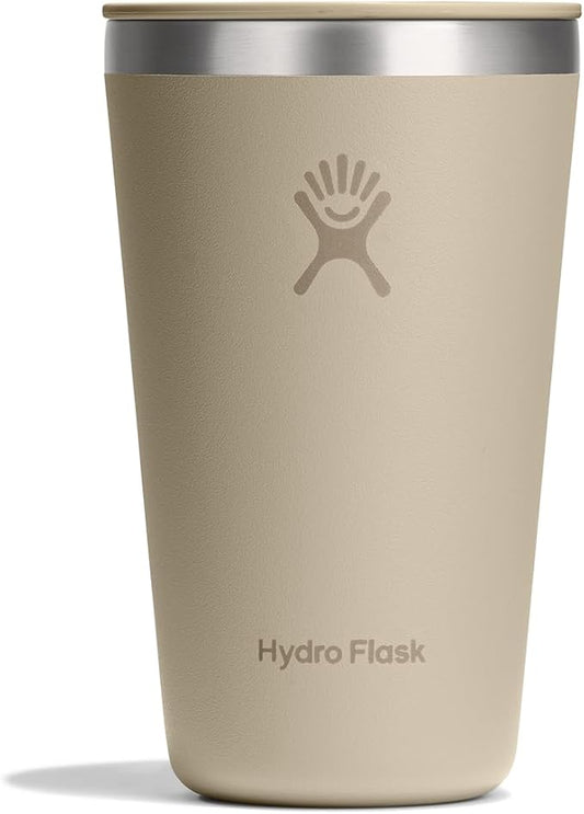 Hydro Flask All Around Tumbler Press-in Lid, Insulated Travel Mug, Stainless Steel Coffee Cup 16 Oz Oat Tan