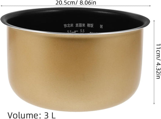 Amosfun Rice Cooker Inner Pot Replacement 8.07 Inch Nonstick Inner Lid with Scale and Rice Paddle for 3 to 7 Cup Cookers Kitchen Accessories