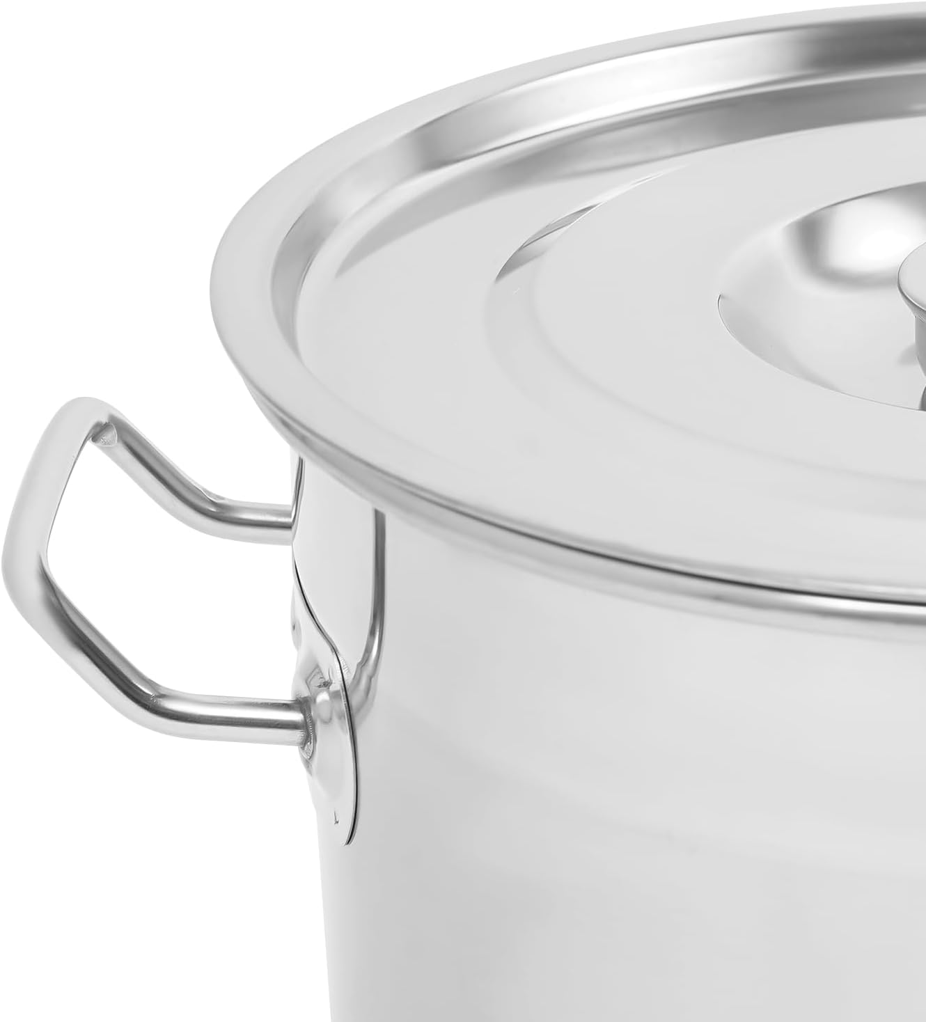 Stock Pot with Lid, 304 Stainless Steel Big Pots for Cooking, 34 Quart Stockpots with Hanging Lid and Handle, Anti-Corrosion, Anti-Rust, Used for Induction Stoves, Gas Stoves, Electric Stoves