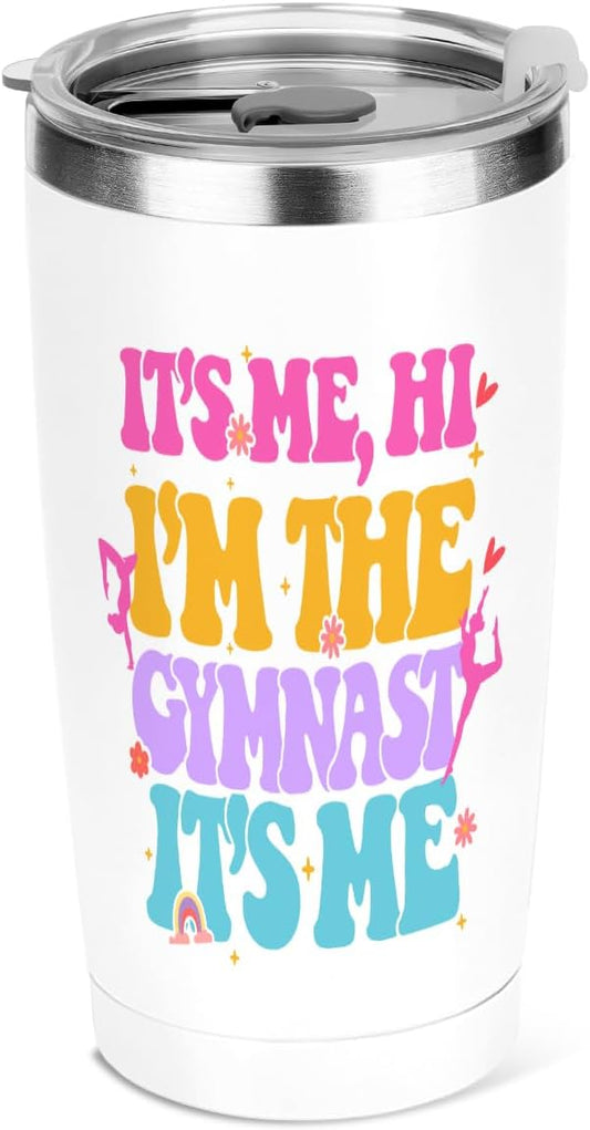 Gymnastics Stuff Gymnastics Gifts, 20 oz Insulated Tumbler, Tumbler with Lid, Vacuum Travel Coffee Mug Stainless Steel Cup Thank You Gift for Women Men Coach Gymnast Team Graduation Christmas Birthday