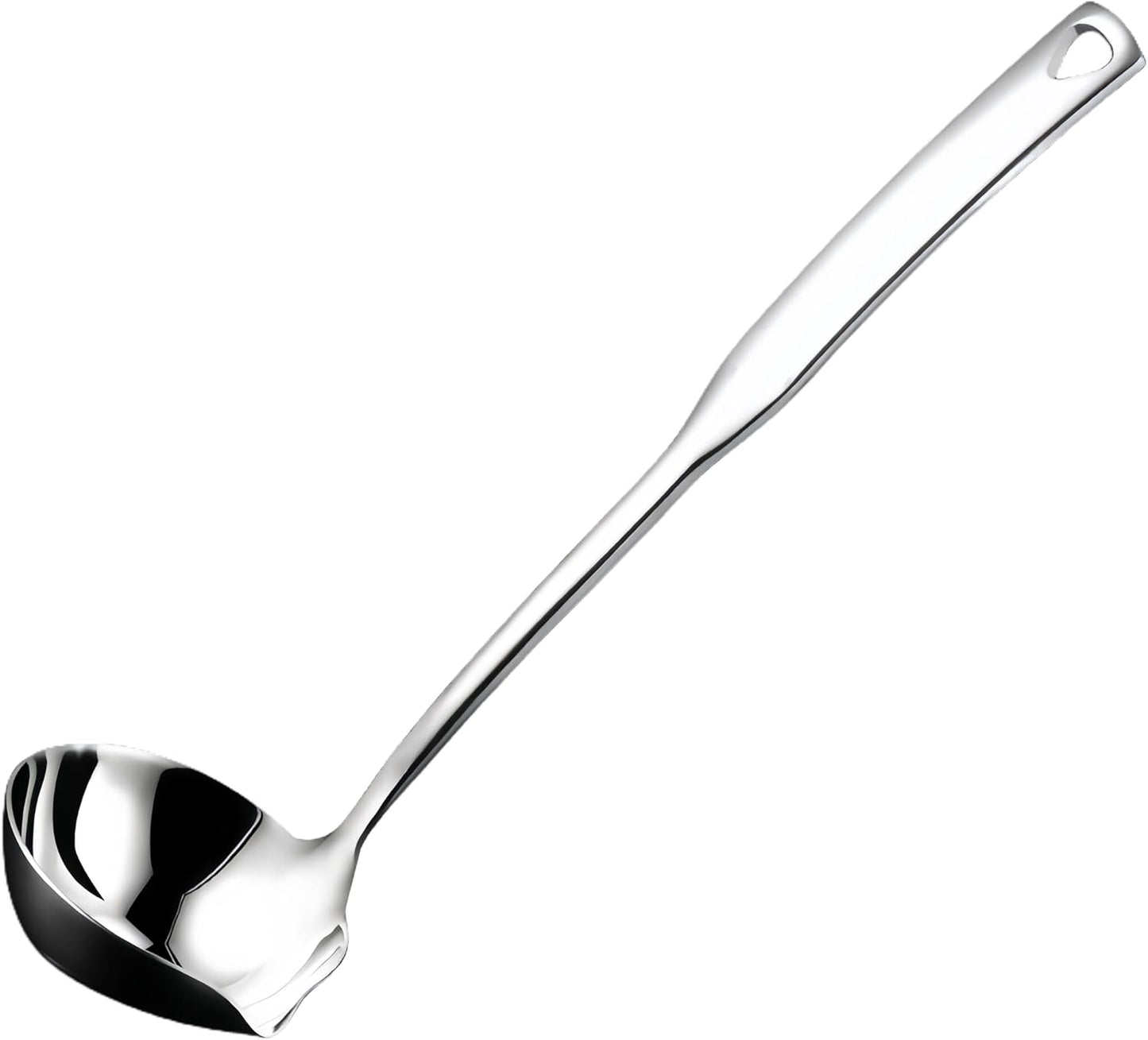 Soup Ladle,SUS 304 Stainless Steel Heavy Duty Ladle with Pour Spout,Kitchen Cooking Serving for Soups,Gravy,Canning,Stews,Heavy,Dishwasher safe 11.8 inch (1Pack)