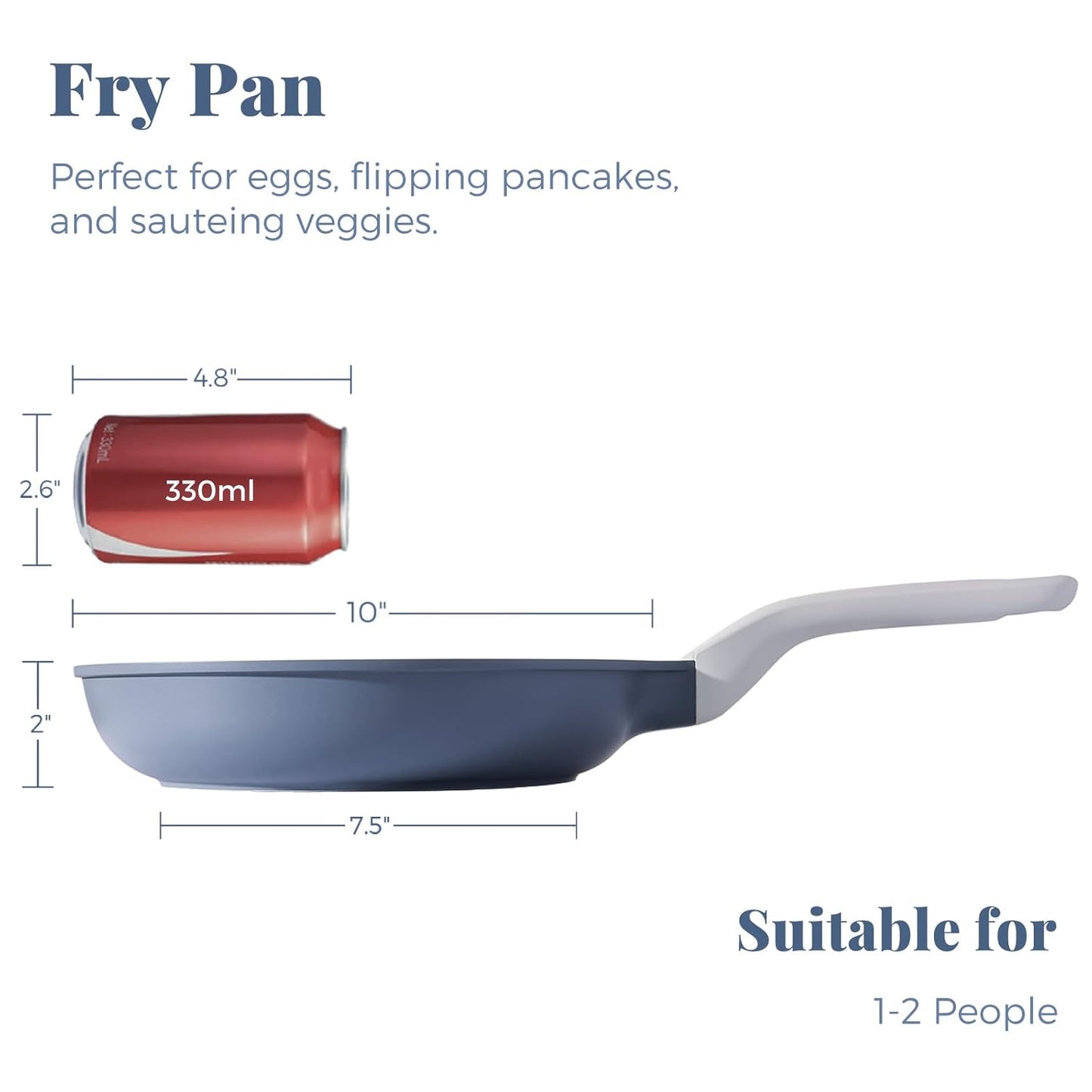 PRICUSIS Nonstick Ceramic Frying Pan, 8/10/12 Inch Non Toxic Skillet, Egg & Omelet & Chef's Pan, Induction Compatible & Oven Safe, Dishwasher Safe,PTFE PFAS & PFOA Free (10 Inch, Gray)