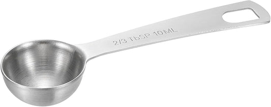 PATIKIL 1pcs 10ml Tablespoon Measuring Spoon, 2/3 Tbsp Measuring Spoon Stainless Steel Individual Measure Scooper Only for Ground Coffee Loose Tea Powder