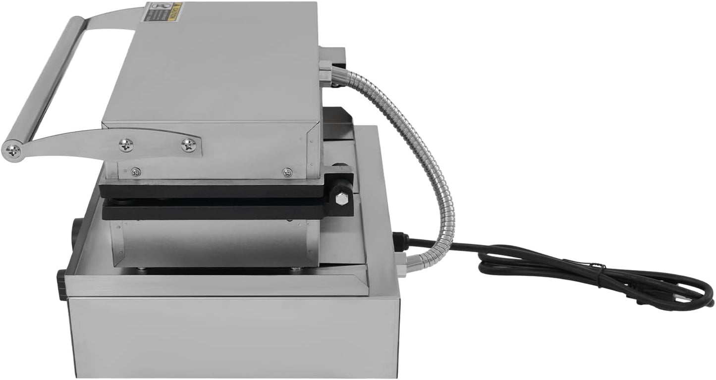 1550W Waffle Maker, Commercial Waffle Pancake Maker for, Industrial Belgian Waffle Maker Stainless Steel 110V Poffertjes Maker with Time Control Restaurant Bakeries Snack