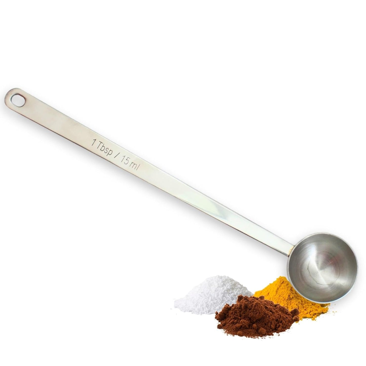TableCraft 40401, 1 Tbsp Long Handle Scoop, Stainless Steel Measuring Spoon for Coffee, Tea, Sugar, and Spices, 8.75" Long, Dishwasher Safe