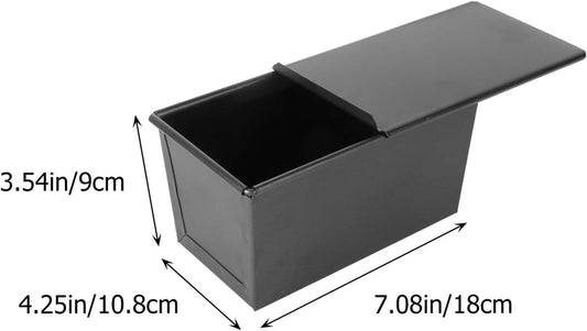 Luxshiny Stainless Steel Loaf Pan for Baking with Lid Pullman Bread Box Mold 0.55 Lb Dough Capacity Ideal for Homemade Bread and Toast