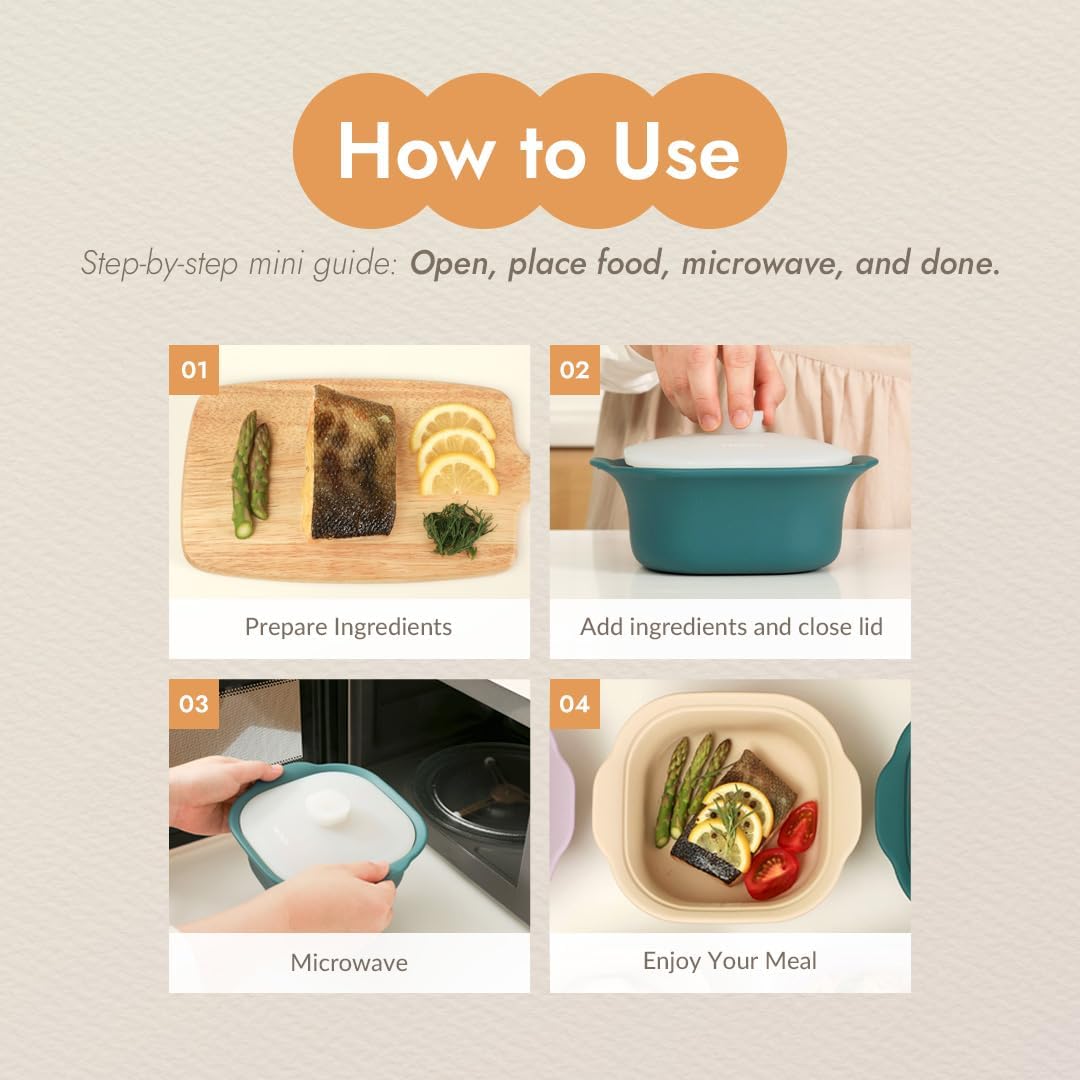 Silicone Multi-Steamer Made in Korea Microwave Steamer for Cooking & Reheating BPA-Free Flexible & Durable (Breezeblue Green, 20.29 fl oz)