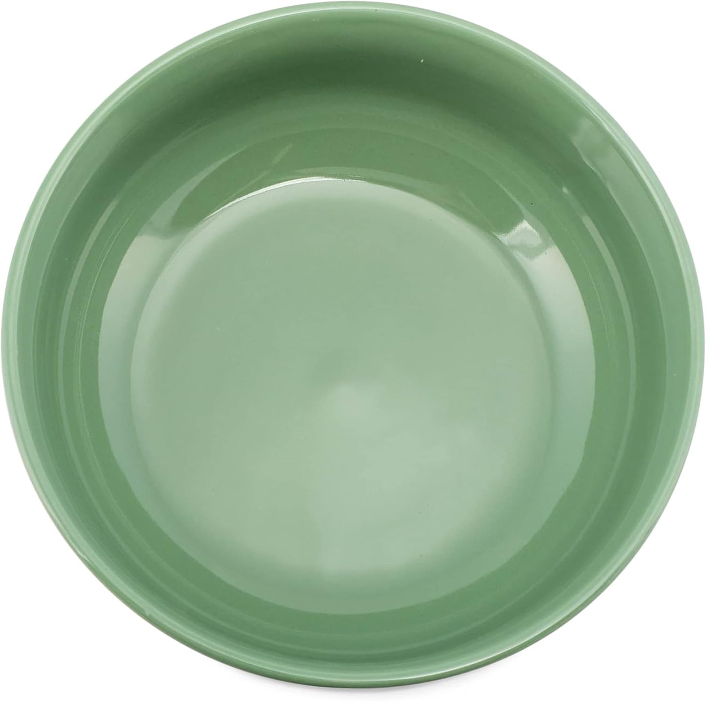 Elanze Designs Bistro Glossy Ceramic 7 inch Dinnerware Bowls Set of 4 - Perfect for Everyday uses from Pasta to Salad, Cereal to Ice cream, Ramen to Pho, Sage Green