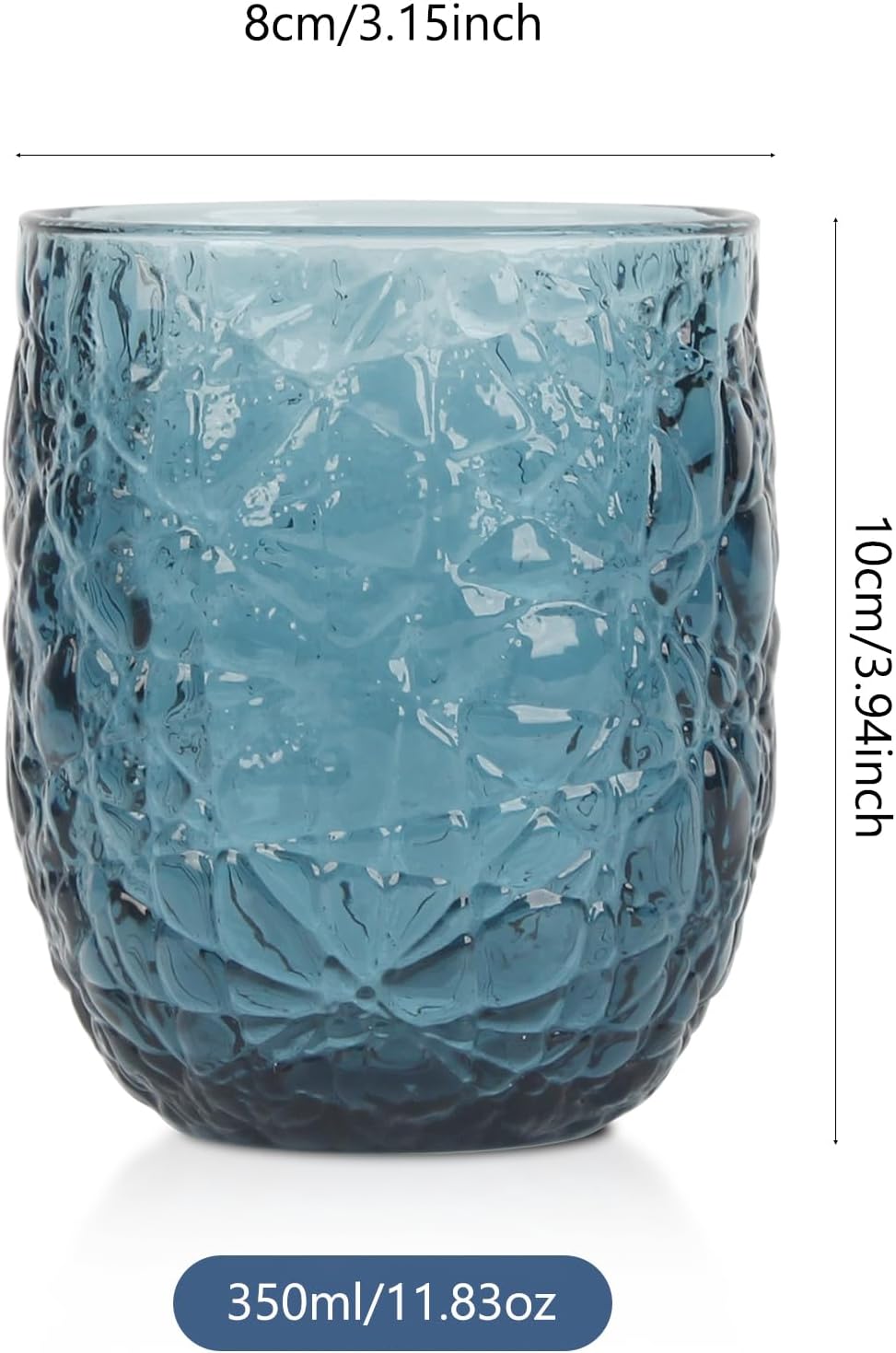 Colored Glasses Drinking Set of 4, 12oz Vintage Drinking Glasses, Drinking Glasses for Cocktail, Beer, Wine, Whiskey, Water & Juice Drinkware (Lce Cracks 4PCS)