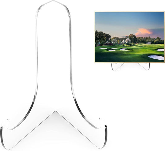 Boloyo 60-Degree Angle Acrylic Plate Display Stand , 6 Inch 2PC Clear Acrylic Display Holder Easel Base for Home Office Kitchen School Art Display